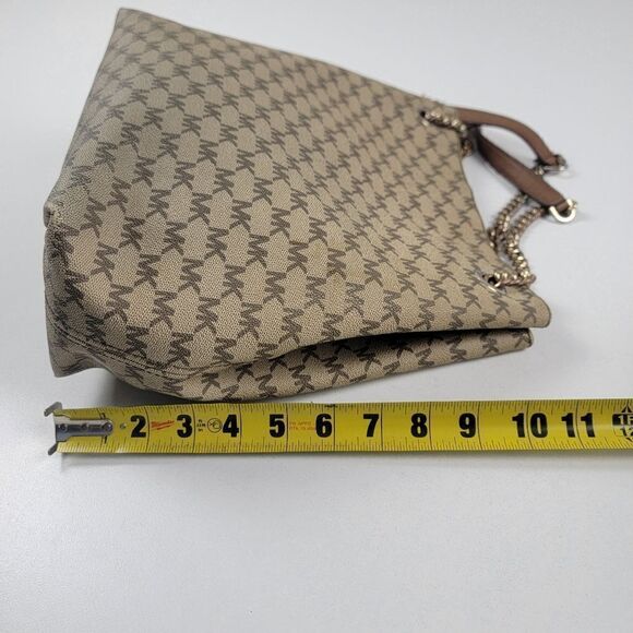 Michael Kors Jet Set‎ Chain Large Signature Tote Khaki/Brown Coated Canvas Bag - Picture 13 of 15